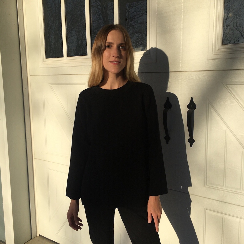 New Just Female Black Knit Cotton Sweater